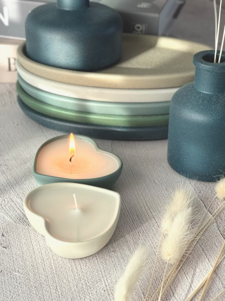 Handcrafted Heart-Shaped Concrete Candles