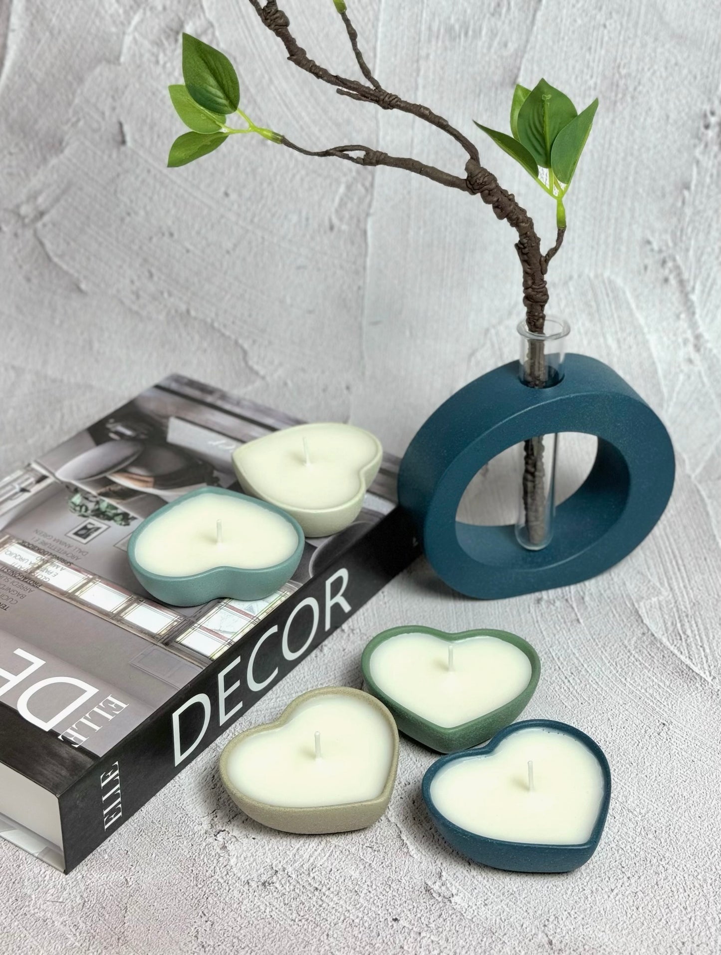 Handcrafted Heart-Shaped Concrete Candles