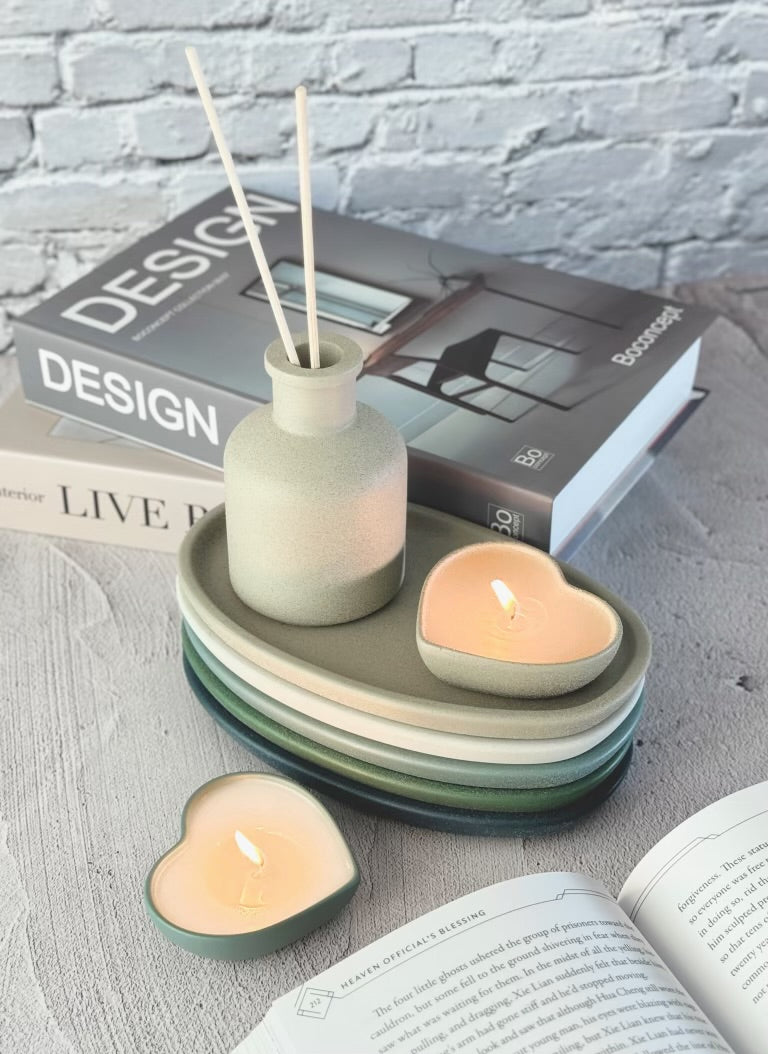 Handcrafted Heart-Shaped Concrete Candles