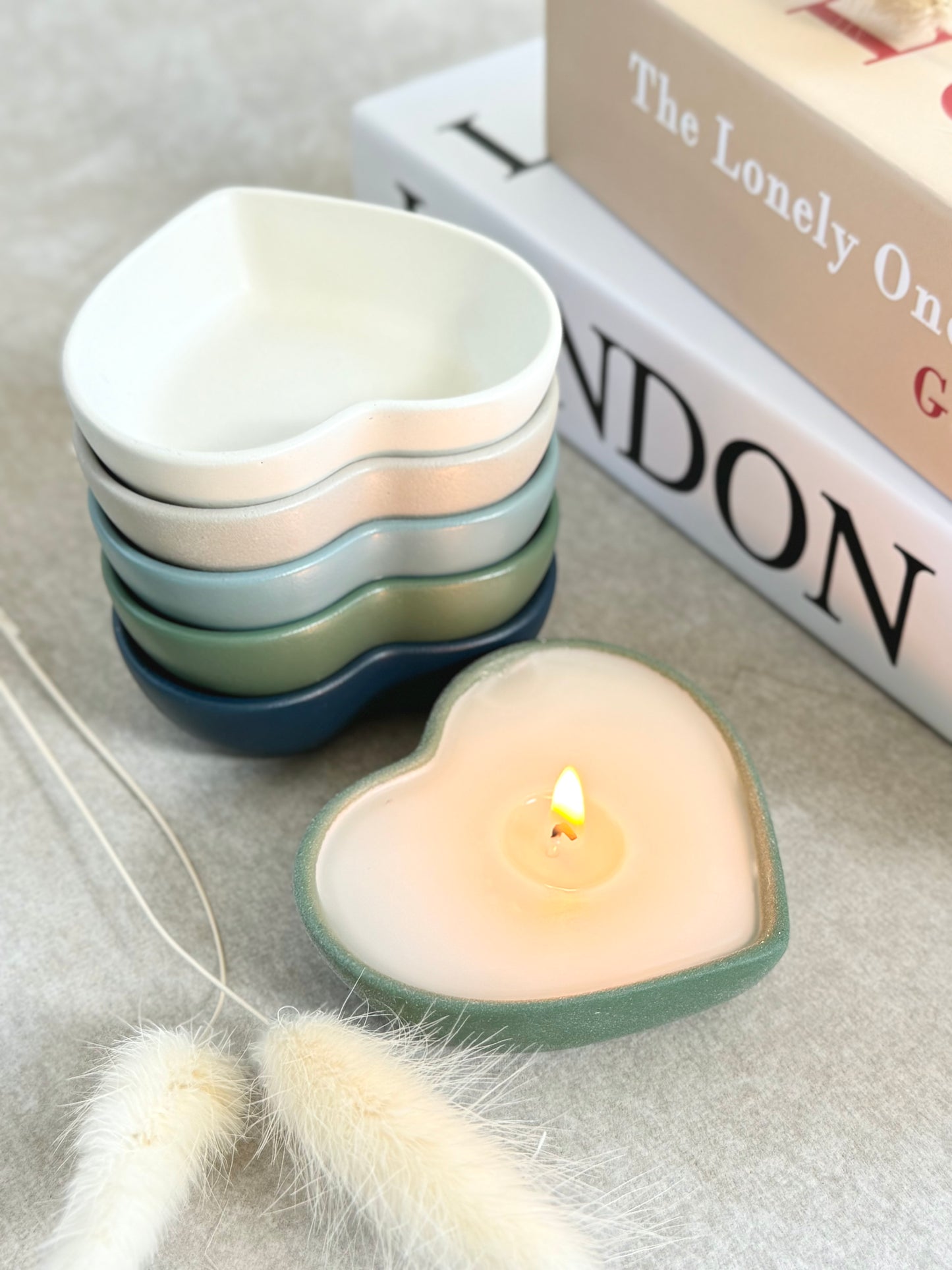 Handcrafted Heart-Shaped Concrete Candles