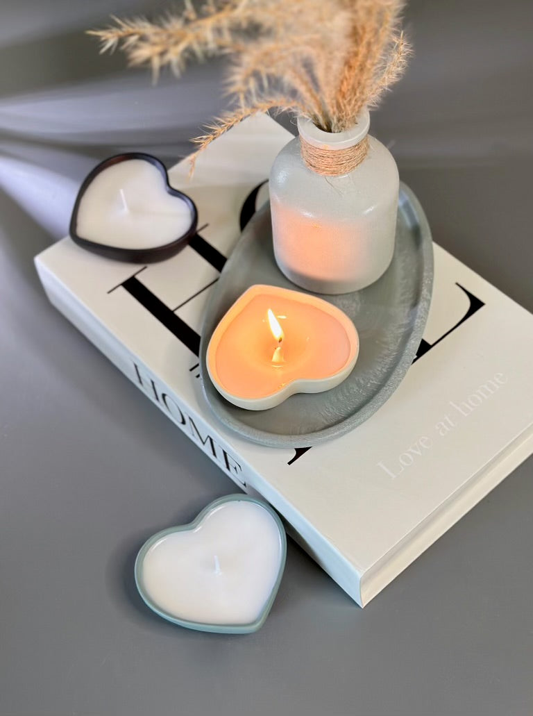 Handcrafted Heart-Shaped Concrete Candles