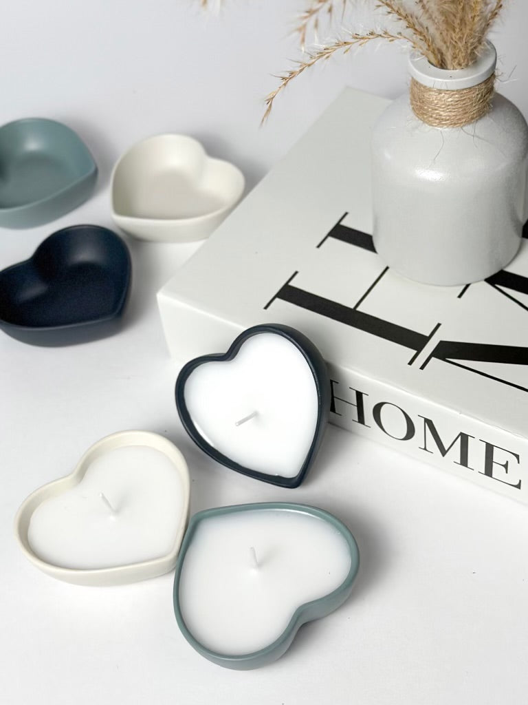 Handcrafted Heart-Shaped Concrete Candles