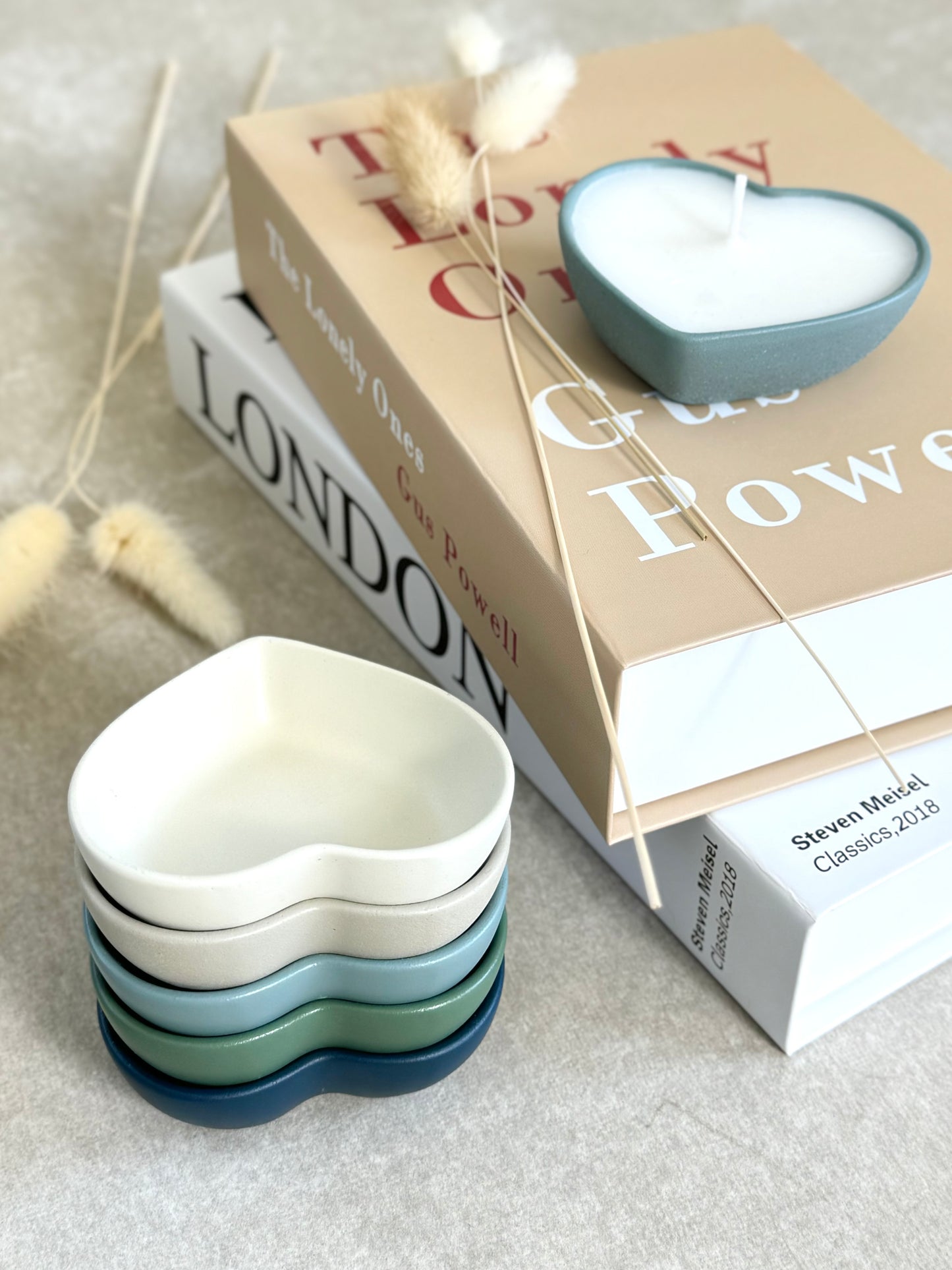 Handcrafted Heart-Shaped Concrete Candles