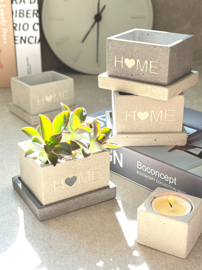 “Home” Concrete Planters