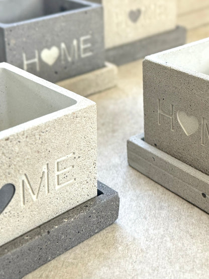 “Home” Concrete Planters