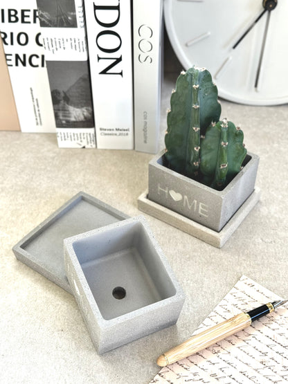 “Home” Concrete Planters